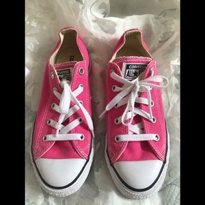 Pink White Converse like new size 2